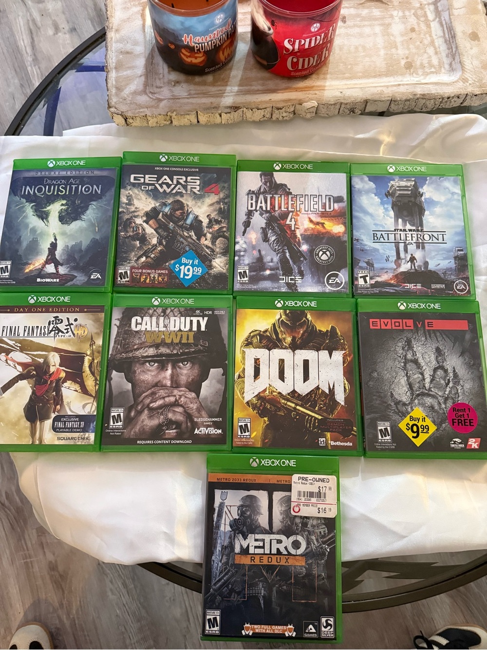 Microsoft Xbox One 9-Game Lot w/ Cases: Inquisition, Gears 4, COD WWII +